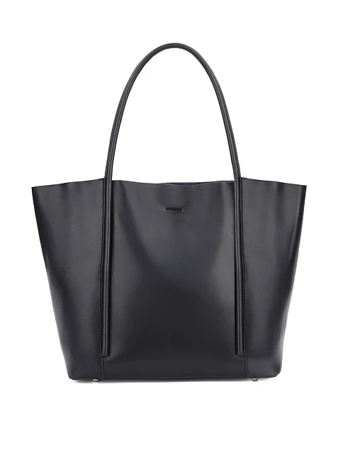 Женская сумка шоппер кожаная черная - фото 4 - Miraton