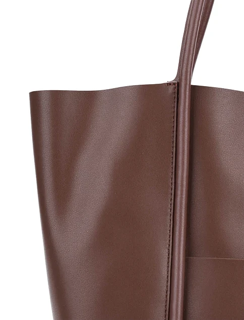 Женская сумка шоппер кожаная коричневая - фото 5 - Miraton