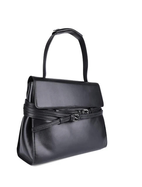 Женская сумка тоут MIRATON кожаная черная - фото 2 - Miraton