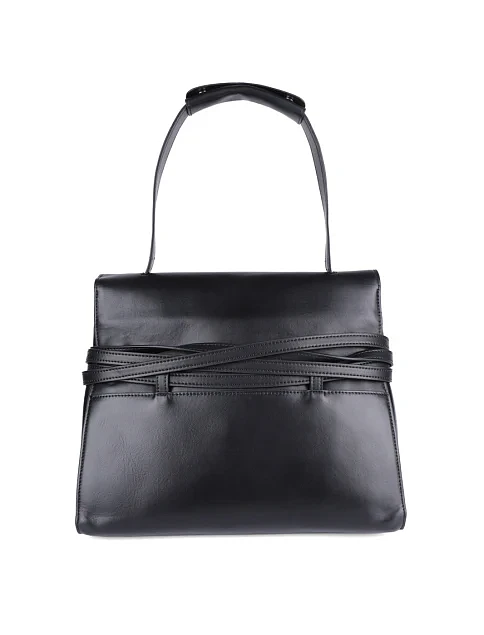 Женская сумка тоут MIRATON кожаная черная - фото 3 - Miraton