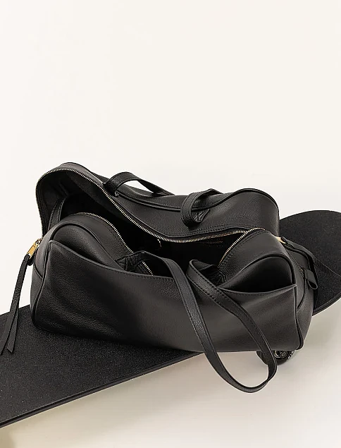 Женская сумка через плечо MIRATON кожаная черная - фото 8 - Miraton