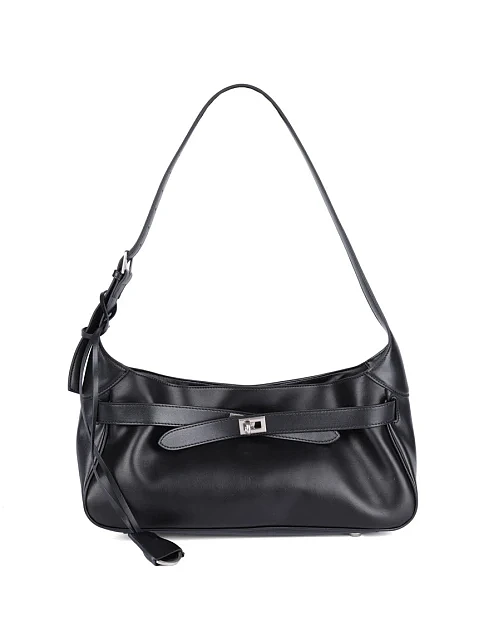 Женская сумка через плечо MIRATON кожаная черная - фото 1 - Miraton