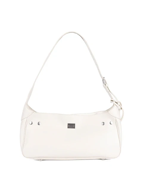 Женская сумка через плечо MIRATON кожаная белая - фото 3 - Miraton