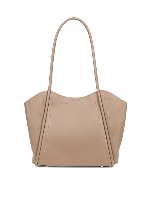 Женская сумка кожаная бежевая - фото 1 - Miraton