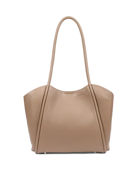 Женская сумка кожаная бежевая - фото 3 - Miraton