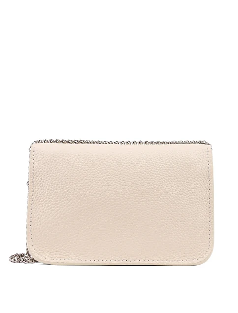 Женская сумка кросс-боди MIRATON кожаная молочного цвета - фото 4 - Miraton