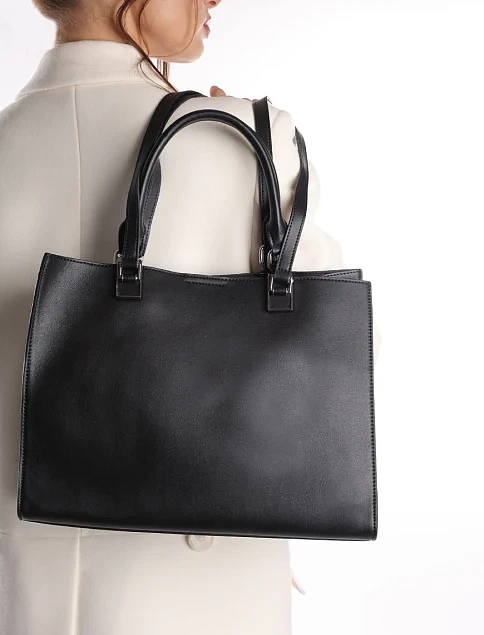 Женская сумка кожаная черная - фото 2 - Miraton