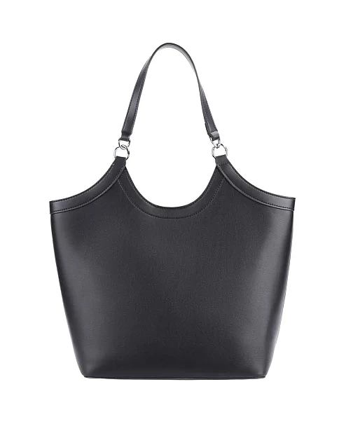 Женская сумка шоппер кожаная черная - фото 1 - Miraton