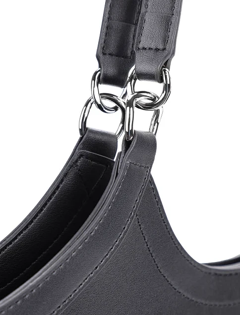 Женская сумка шоппер кожаная черная - фото 5 - Miraton