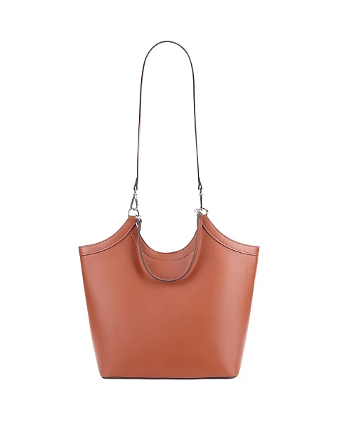 Женская сумка шоппер кожаная кемел - фото 7 - Miraton