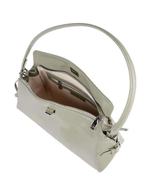 Женская сумка через плечо MIRATON кожаная серая - фото 5 - Miraton