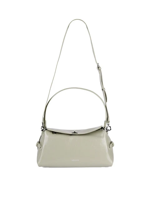 Женская сумка через плечо MIRATON кожаная серая - фото 6 - Miraton