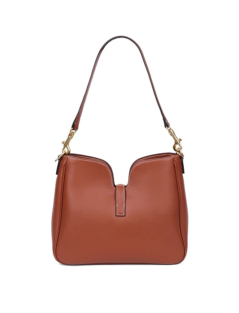 Женская сумка через плечо кожаная кемел - фото 3 - Miraton