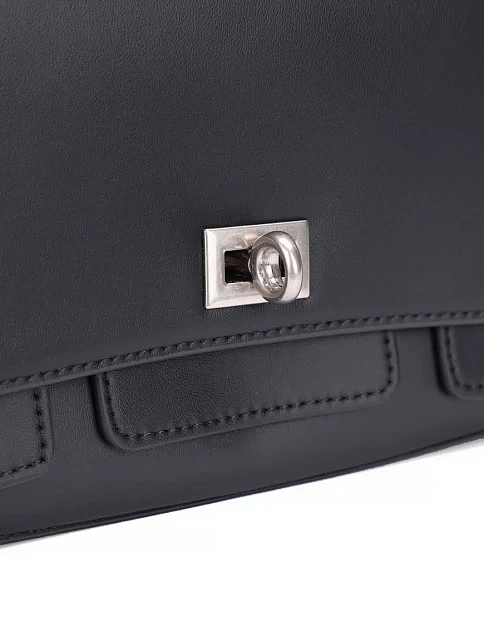 Женская сумка кросс-боди кожаная черная - фото 5 - Miraton