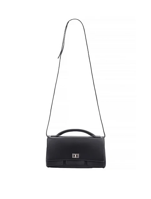 Женская сумка кросс-боди кожаная черная - фото 7 - Miraton