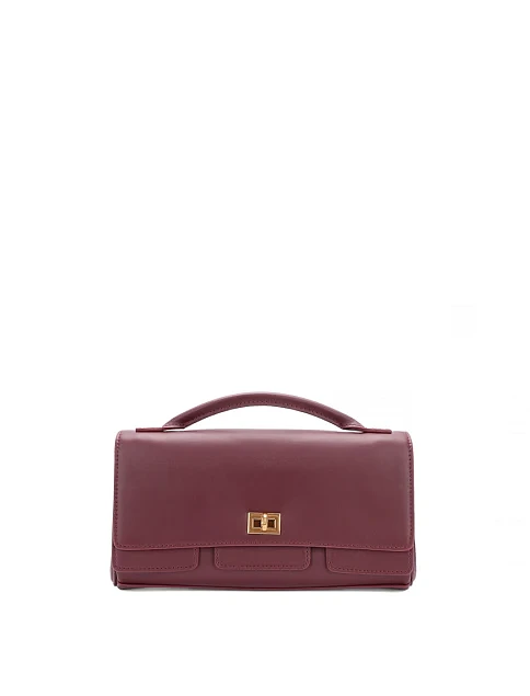 Женская сумка кросс-боди кожаная бордовая - фото 1 - Miraton