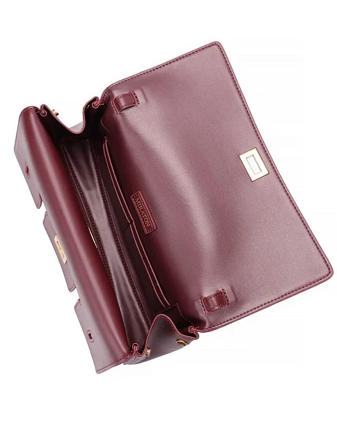 Женская сумка кросс-боди кожаная бордовая - фото 6 - Miraton