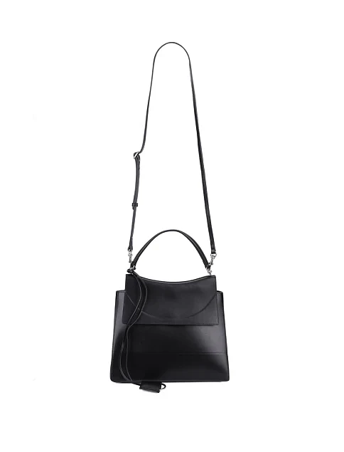 Женская сумка тоут кожаная черная - фото 5 - Miraton