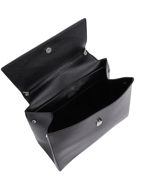 Женская сумка тоут кожаная черная - фото 7 - Miraton