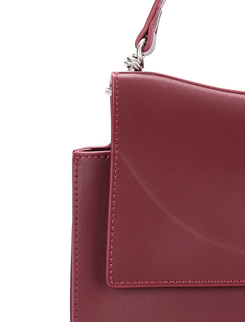 Женская сумка тоут кожаная бордовая - фото 4 - Miraton