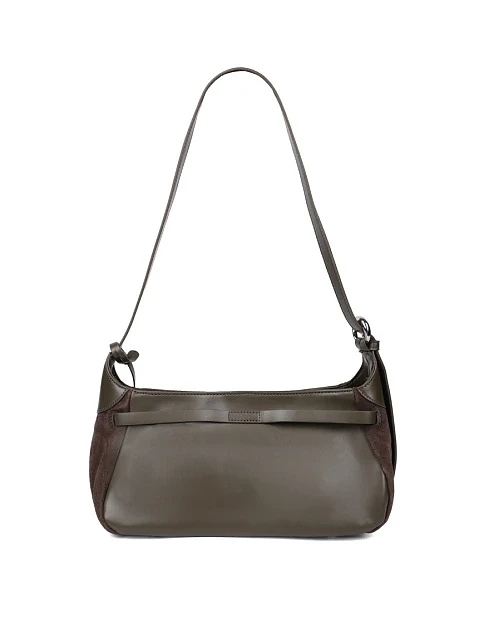 Женская сумка через плечо замшевая зеленая - фото 3 - Miraton