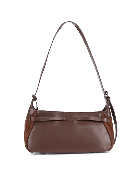 Женская сумка через плечо замшевая кемел - фото 3 - Miraton