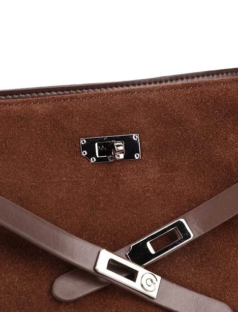 Женская сумка через плечо замшевая кемел - фото 4 - Miraton