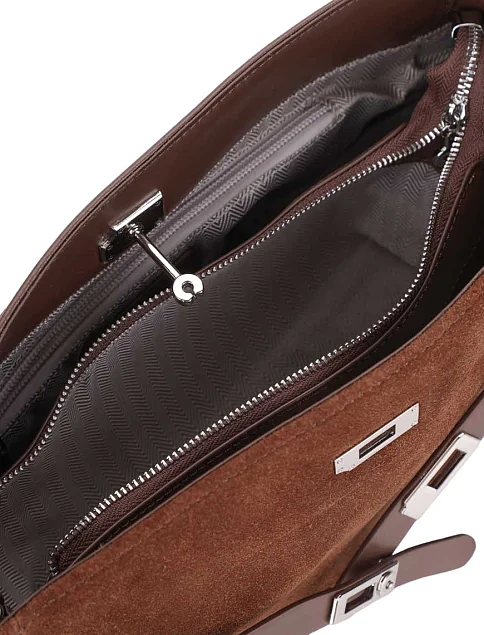 Женская сумка через плечо замшевая кемел - фото 5 - Miraton