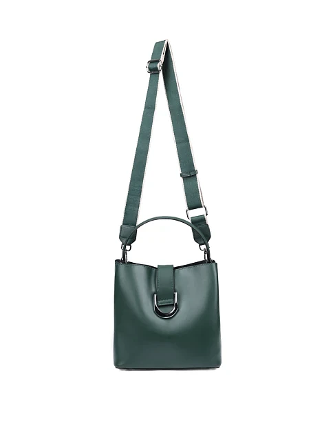 Женская сумка кожаная зеленая - фото 6 - Miraton