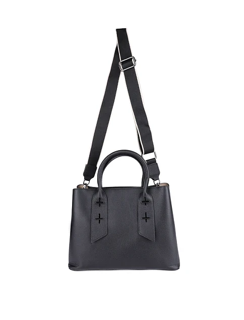 Женская сумка тоут MIRATON кожаная черная - фото 7 - Miraton