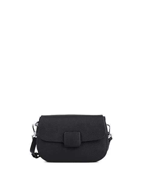 Жіноча сумка крос-боді шкіряна чорна - фото 1 - Miraton
