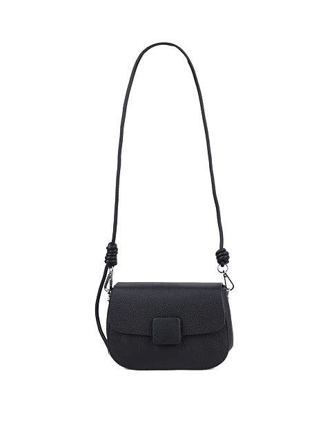 Жіноча сумка крос-боді шкіряна чорна - фото 8 - Miraton