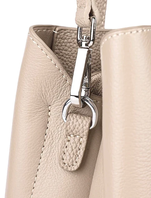 Женская сумка кожаная бежевая - фото 5 - Miraton