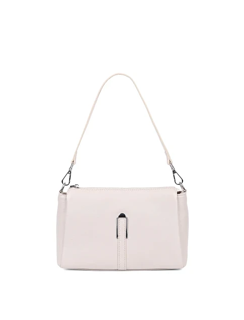 Женская сумка через плечо кожаная молочного цвета - фото 1 - Miraton