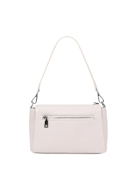 Женская сумка через плечо кожаная молочного цвета - фото 3 - Miraton