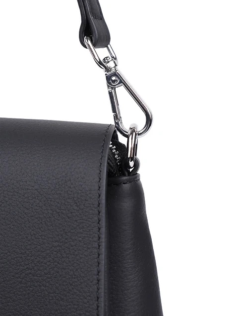 Женская сумка через плечо кожаная черная - фото 5 - Miraton