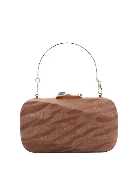 Женский клатч из экокожи коричневый - фото 1 - Miraton