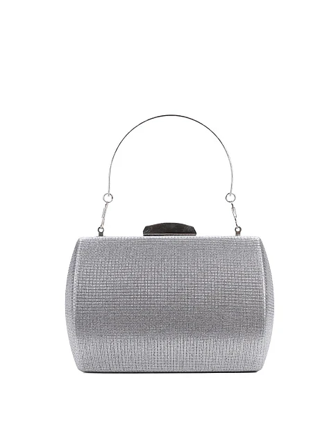 Женский клатч из ламе серебряного цвета - фото 1 - Miraton