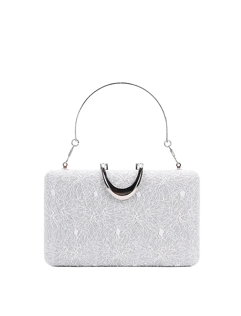 Жіночий клатч тканинний срібного кольору - фото 1 - Miraton