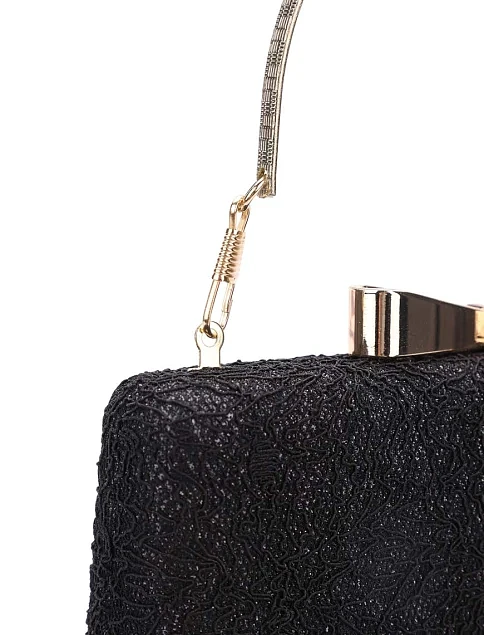 Женский клатч тканевый черный - фото 3 - Miraton