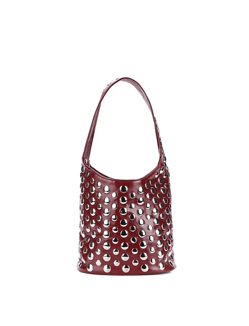 Женская сумка через плечо из экокожи бордовая - фото 1 - Miraton