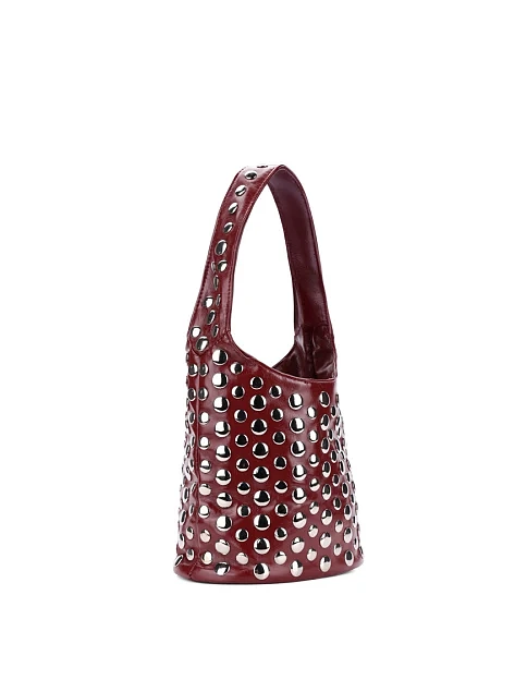 Женская сумка через плечо из экокожи бордовая - фото 2 - Miraton