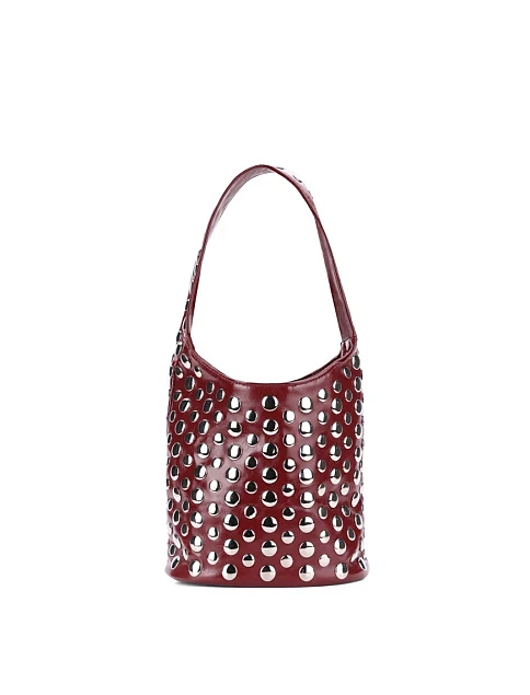 Женская сумка через плечо из экокожи бордовая - фото 3 - Miraton