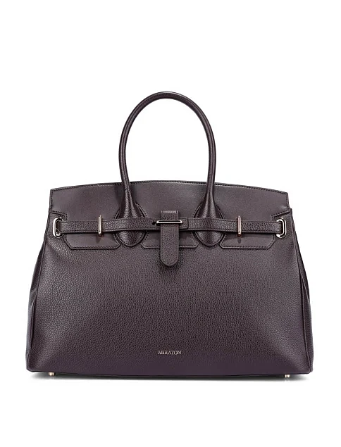 Женская сумка кожаная коричневая - фото 1 - Miraton