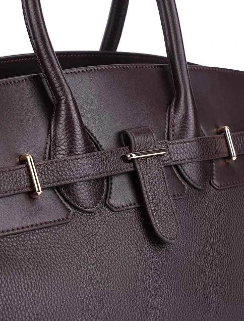 Женская сумка кожаная коричневая - фото 5 - Miraton