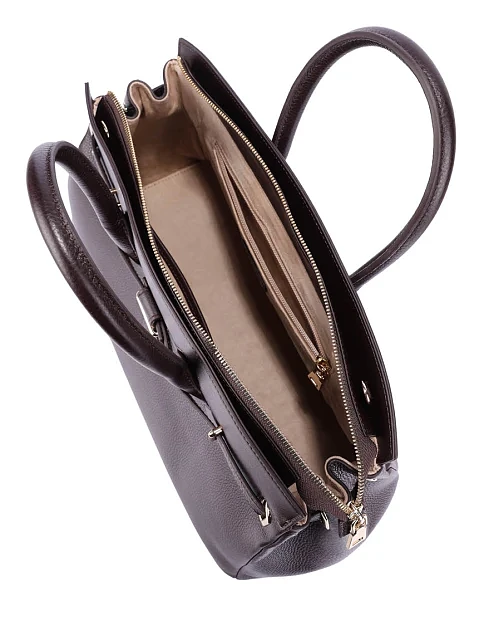 Женская сумка кожаная коричневая - фото 6 - Miraton