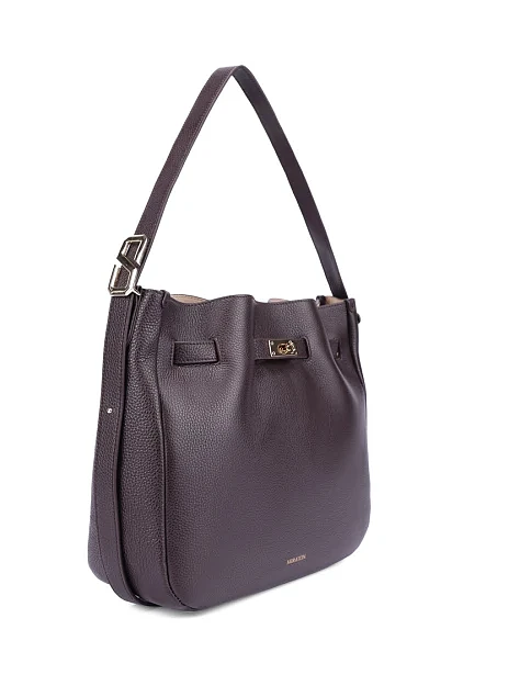 Женская сумка кожаная коричневая - фото 3 - Miraton