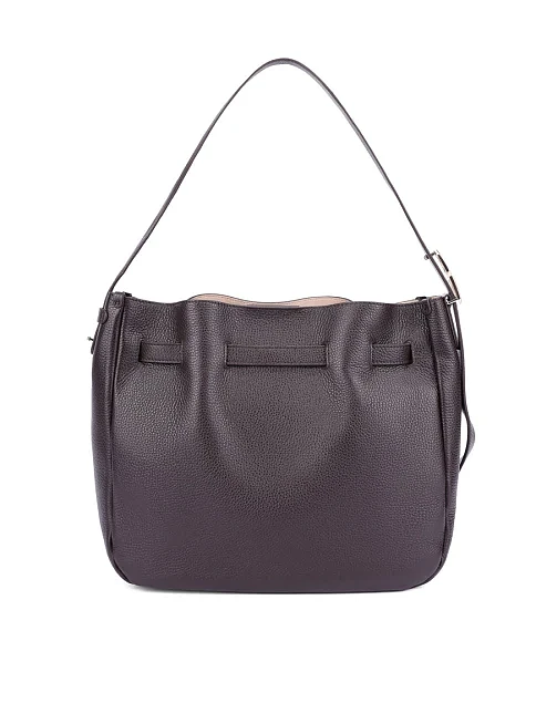 Женская сумка кожаная коричневая - фото 4 - Miraton