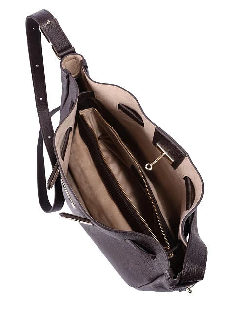 Женская сумка кожаная коричневая - фото 6 - Miraton