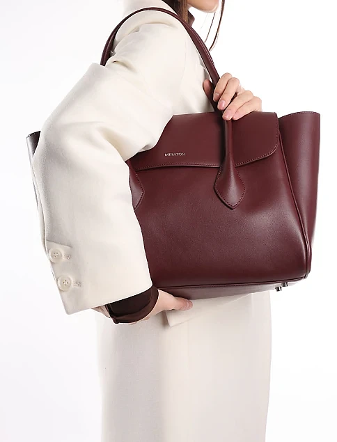 Женская сумка кожаная бордовая - фото 7 - Miraton